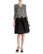 Jil Sander Navy Geometric Daisy Cardigan - Lyst