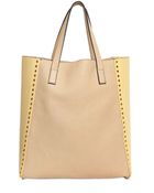 Marni Studded Two Tone Soft Leather Tote - Lyst