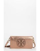 Tory Burch Small Perforated Logo Clutch - Lyst