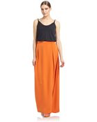 Costume National Pleated Long Silk Skirt - Lyst
