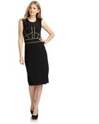 Cynthia Rowley Woven Metallic Seam Cocktail Dress - Lyst