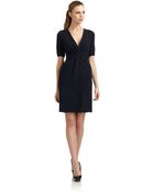 Giorgio Armani Pleated Silk Crepe Dress - Lyst