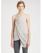 Helmut Lang Lyra Draped Asymmetrical Top - Lyst