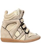 Isabel Marant 80mm Wila Suede Wedge Sneakers - Lyst