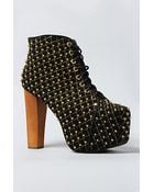 Jeffrey Campbell The Lita Quilt Shoe in Black and Gold - Lyst