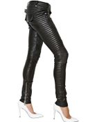 Balmain Leather Stretch Biker Trousers - Lyst