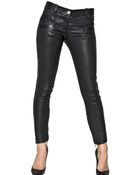 Balmain Nappa Leather Biker Jeans - Lyst
