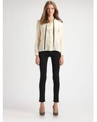Beyond Vintage Ruffletrim Silk Blouse - Lyst