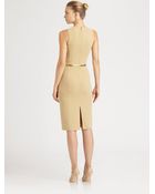 Michael Kors Belted Wool Crepe Dress - Lyst