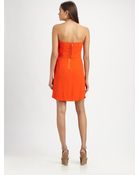 Rebecca Taylor Ruched Strapless Dress - Lyst