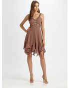 Sue Wong Beaded Vneck Dress - Lyst