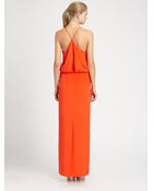 Tibi Solid Silk Maxi Dress - Lyst