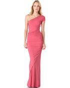 Donna Karan New York One Shoulder Drape Gown - Lyst