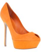 Sergio Rossi Peeptoe Pump - Lyst