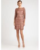 Kay Unger Sequined Lace Dress - Lyst