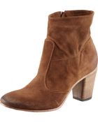 Alberto Fermani Suede Mid-heel Ankle Boot - Lyst
