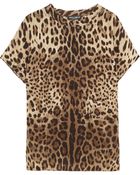 Dolce & Gabbana Leopard Print Silk Top - Lyst
