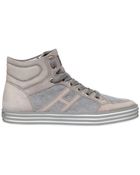 Hogan Rebel Leather Canvas Sneakers - Lyst