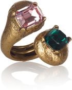 Oscar de la Renta 22karat Gold Plated Glass Ring - Lyst