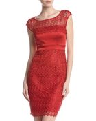 Jax Scalloped Capsleeve Lace Dress - Lyst