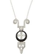 Kenneth Jay Lane Pave Deco Pendant Necklace - Lyst