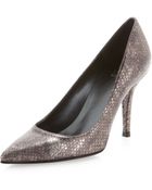 Stuart Weitzman Daisy Snakeprint Pointed Toe Pump - Lyst