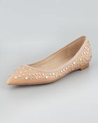 Diane von Furstenberg Studded Pointed Toe Flats - Lyst