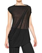 Rick Owens Viscose Cotton Jersey Top - Lyst