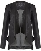 Donna Karan New York Draped Leather Jacket - Lyst