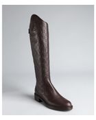 Gucci Cocoa Guccisima Leather Rear Zip Tall Riding Boots - Lyst