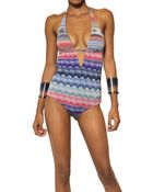 Missoni Stretch Viscose Lace Knit Bathing Suit - Lyst