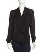 Gryphon Tuxedo Silk Blouse - Lyst