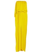Lanvin Draped Hammered Satin Gown - Lyst
