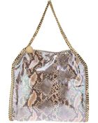 Stella McCartney Falabella Metallic Python Tote - Lyst