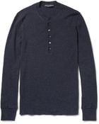 Dolce & Gabbana Long Sleeved Ribbed Cotton Henley Tshirt - Lyst