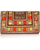 Matthew Williamson Embellished Suede Clutch - Lyst