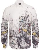 McQ by Alexander McQueen Floral Tattoo Print Shirt - Lyst