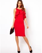 ASOS Collection Asos Midi Pencil Dress with Ruffles - Lyst