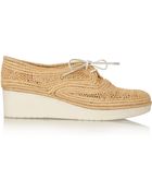 Robert Clergerie Vicole Raffia Platform Brogues - Lyst