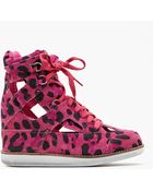 Nasty Gal Padua Wedge Sneaker Pink Leopard - Lyst
