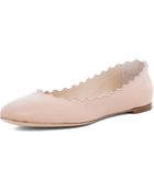 Chloé Lauren Scalloped Flat in Cipria - Lyst