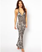 Asos Tie Dye Cross Back Maxi Beach Dress - Lyst