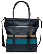 Coach Bleecker Debossed Painted Stripe Tote - Lyst