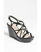 Prada Wedge Sandal - Lyst