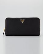 Prada Saffiano Large Ziparound Wallet - Lyst