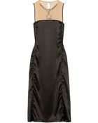 Lanvin Embellished Washed-Silk Dress - Lyst