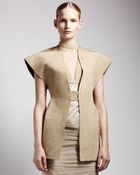 Rick Owens Strong shoulder Leather Jacket - Lyst