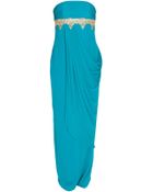 Notte By Marchesa Strapless Chiffon Drape Gown - Lyst