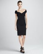Donna Karan New York Sculpted Draped Capsleeve Dress - Lyst