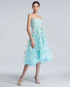 Oscar de la Renta Floral Embroidered Tulle Cocktail Dress - Lyst